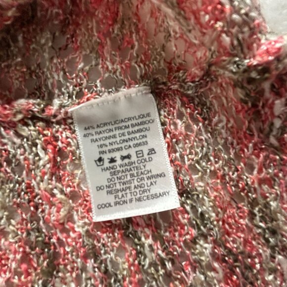 Nic + Zoe Womens V-Neck Short Sleeve Knitted Cardigan Sweater Medium Multicolor - Picture 4 of 7